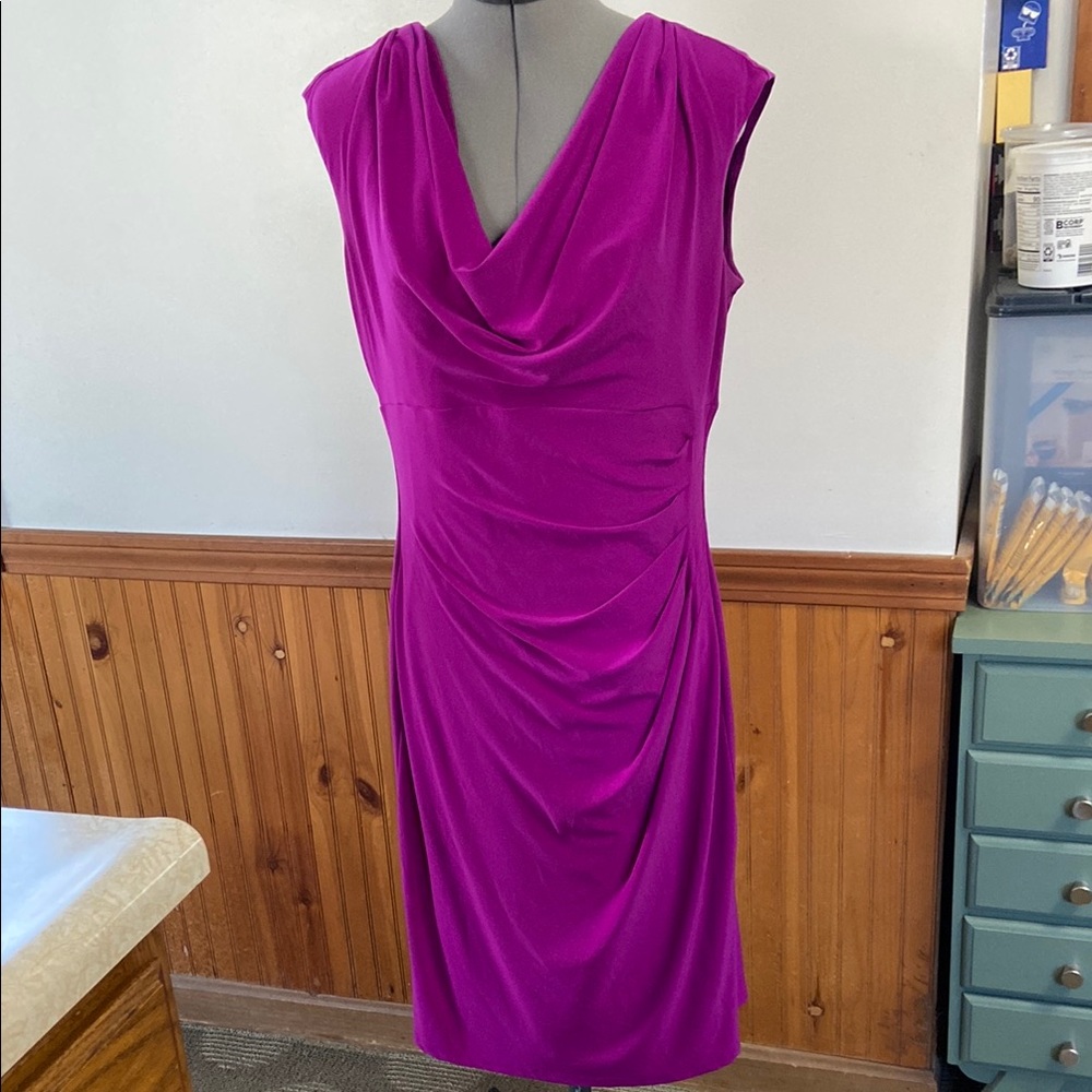 Lauren Ralph Lauren Purple Sheath Midi Dress Size 12